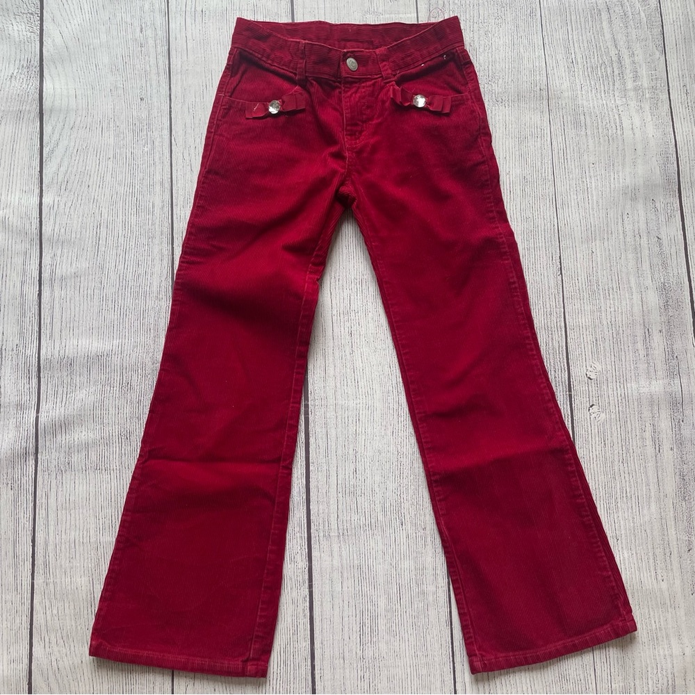 Gymboree Sweet Treats Red Gem Bow Corduroy Pants Size 8